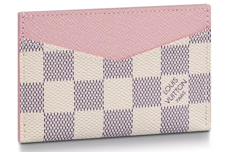 Louis Vuitton Daily Card Holder Damier Azur Rose Ballerine