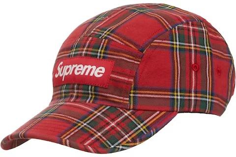 Supreme Washed Chino Twill Camp Cap (FW20) Red Tartan