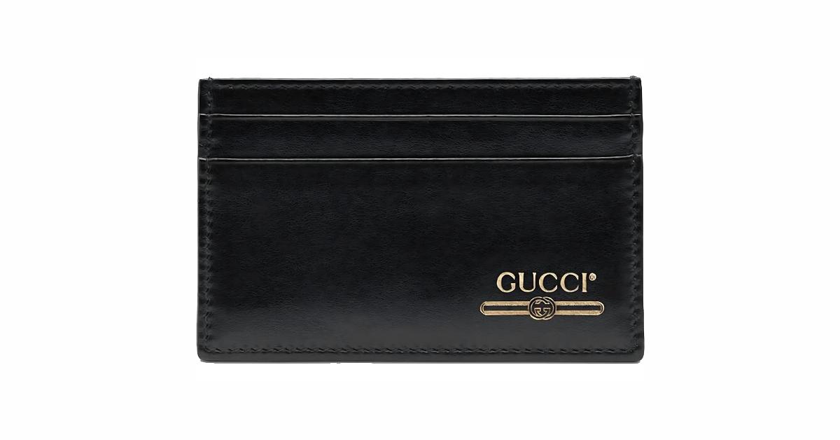 Gucci Leather Card Case with Gucci Logo (4 Card Slot) Black