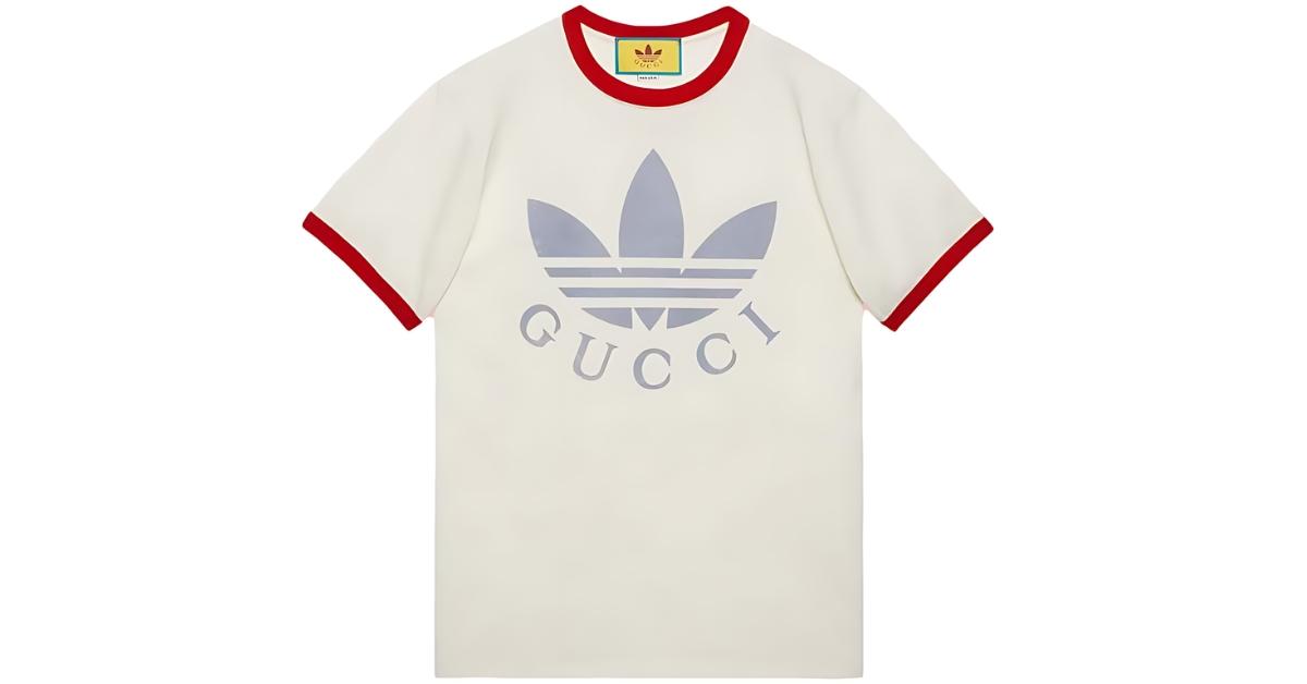 Gucci x adidas Cotton Jersey T-Shirt White/Red