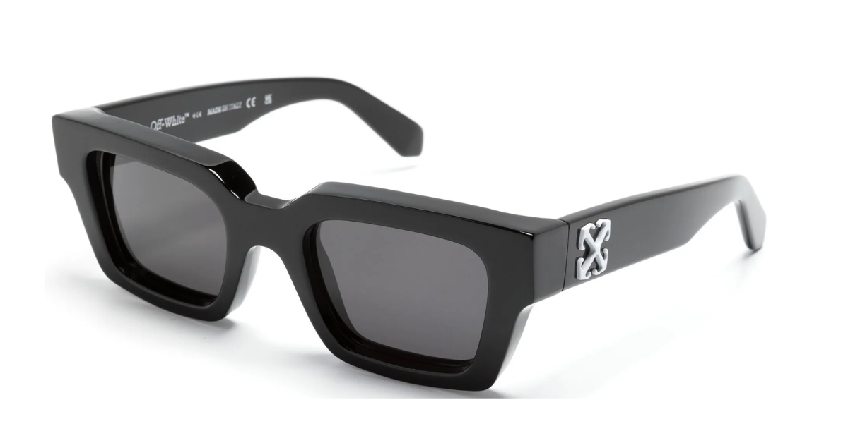 OFF-WHITE Virgil Square Frame Sunglasses Black White Grey (FW21) (OERI008Y21PLA0011007 / OERI008C99PLA0011007 )