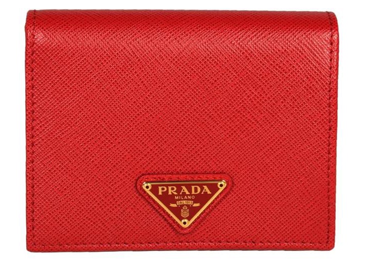 Prada Bifold Wallet (4 Card Slot) Saffiano Leather Red - Ossloop
