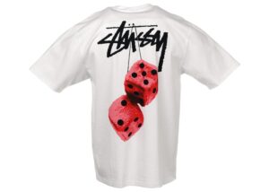 Stussy Fuzzy Dice Tee White Product V2 - Ossloop - Limited and Unique Loop - Ossloop - Limited and Unique Loop,Ossloop,Ossloop LLC,ossloop.com