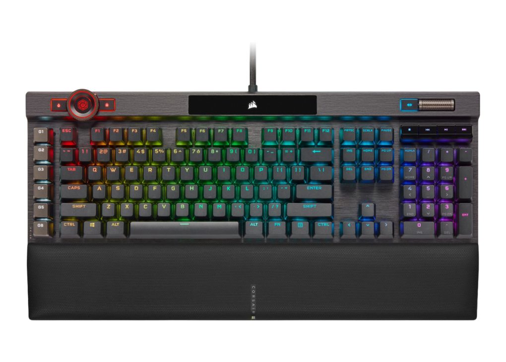 Corsair K100 RGB Wired Gaming Optical-Mechanical OPX Switch Keyboard with Elgato Stream Deck Software Integration CH-912A01A-NA RGB/Black