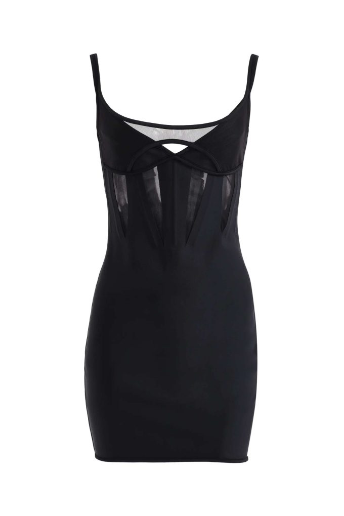 Mugler H&M Corset-Style Mini Dress Black - Ossloop