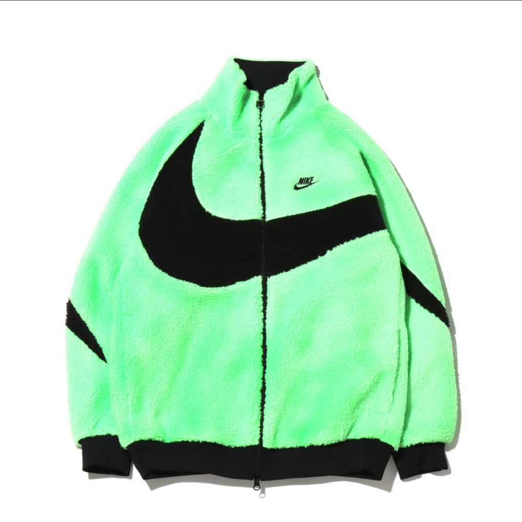 Nike Women's Big Swoosh Reversible Boa Jacket (Asia Sizing) Neon Green ...