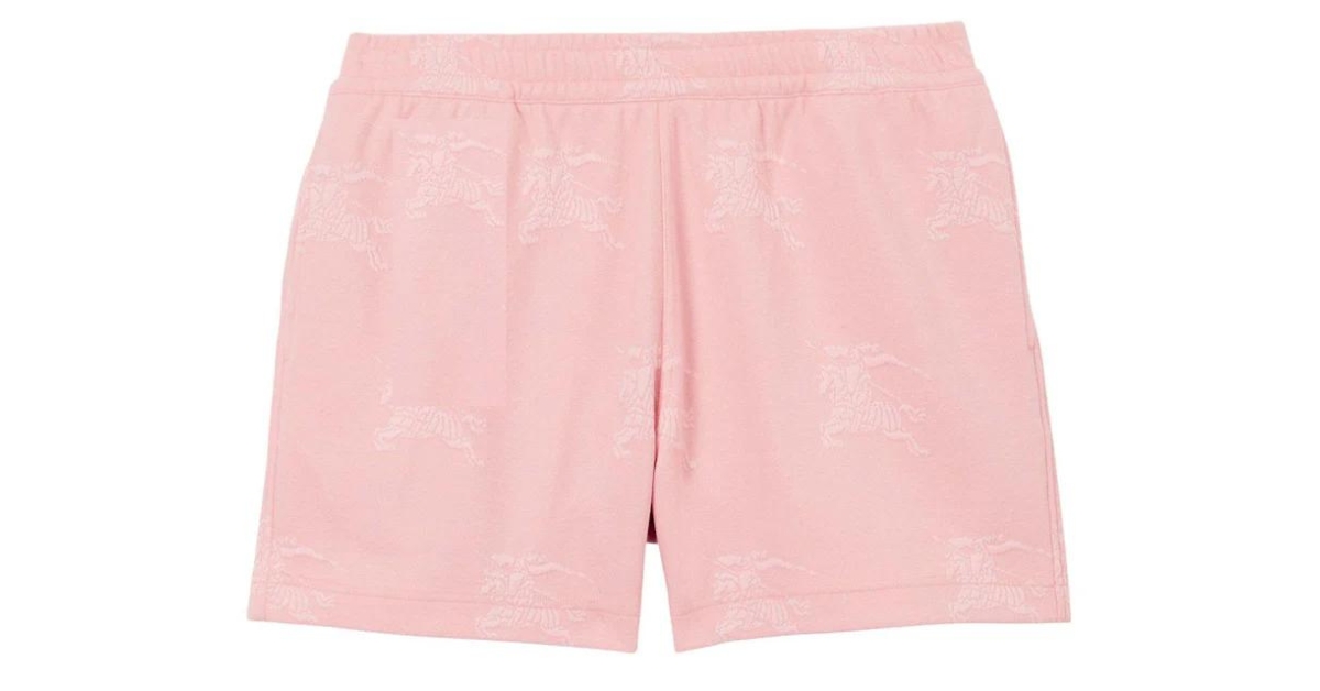 Burberry EKD Motif-Embroidered Swim Shorts Pink